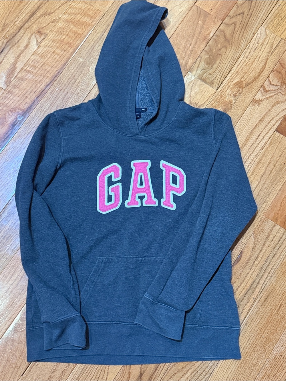 GAP Dark Gray Hoodie with Pink Logo